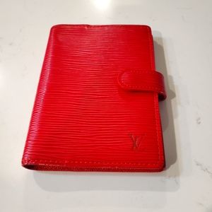 Louis Vuitton Red Epi Agenda with box